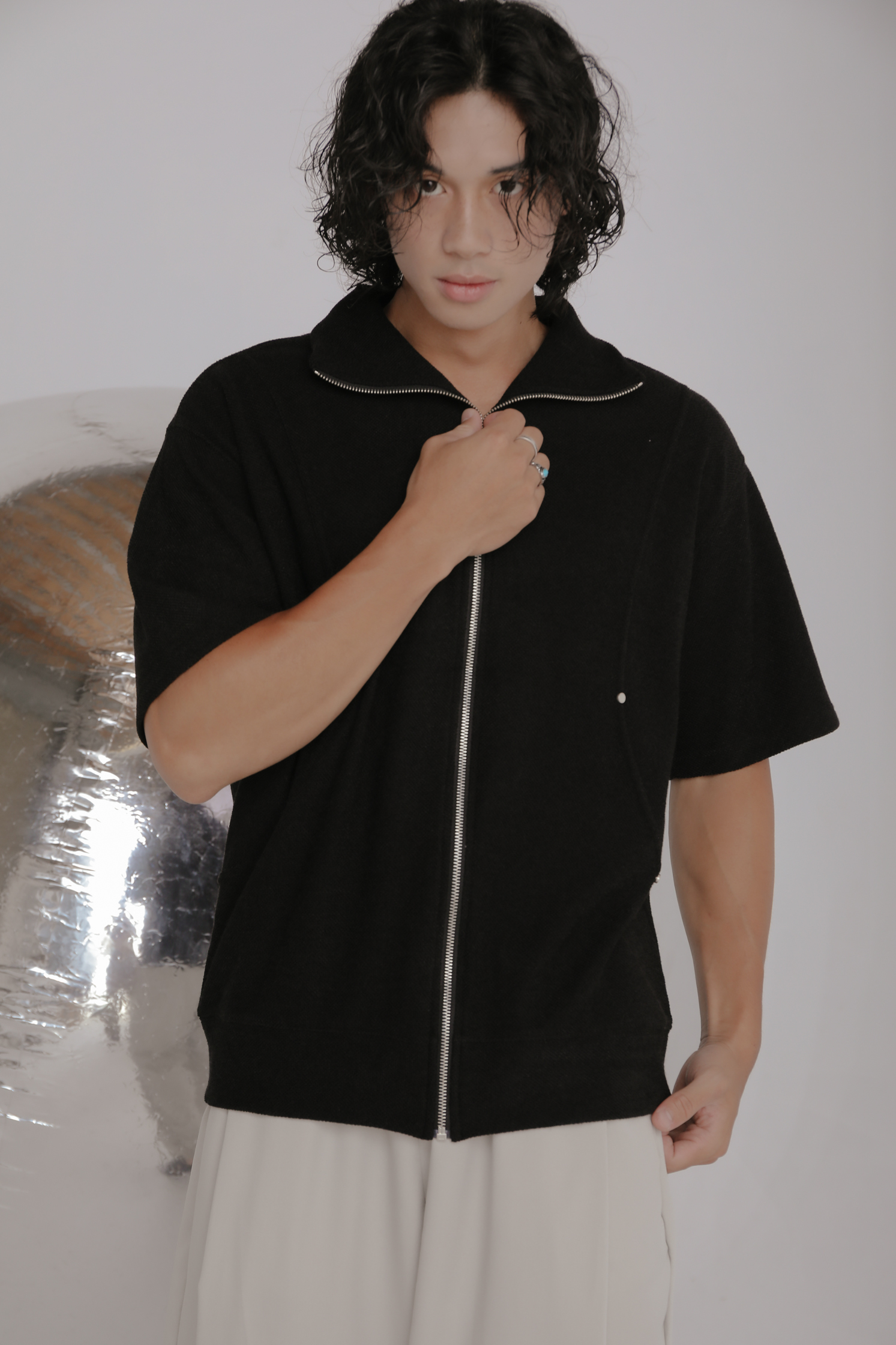 Kai Short Sleeve Knit Zip Up #罩衫