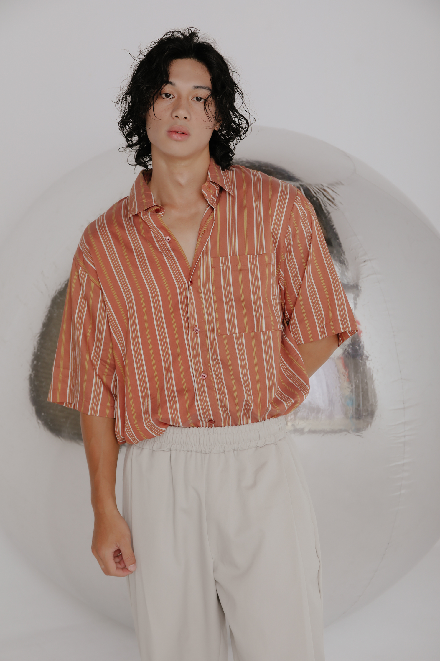 Linen Strip Shirt #短襯衫