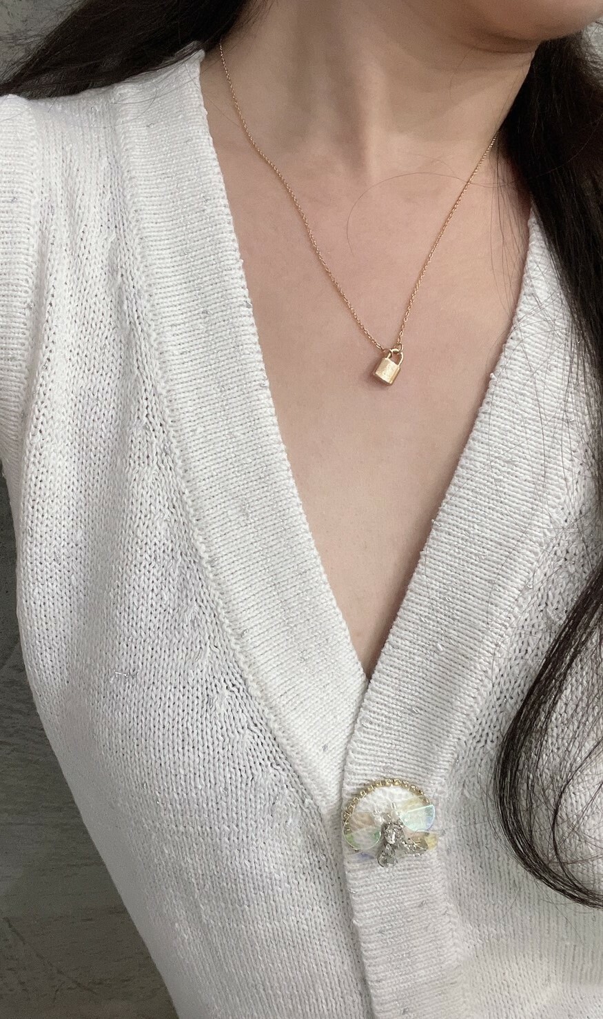 14K金精緻小鎖頭 鎖骨鍊