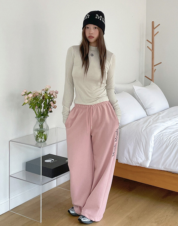 預訂｜MUAHMUAH LOGO STITCH WOOL MOCK NECK WARMER TEE (3 COLOR)