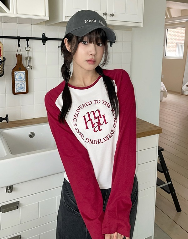 預訂｜MUAHMUAH STITCH LOGO RAGLAN LONG SLEEVE (3 COLOR)