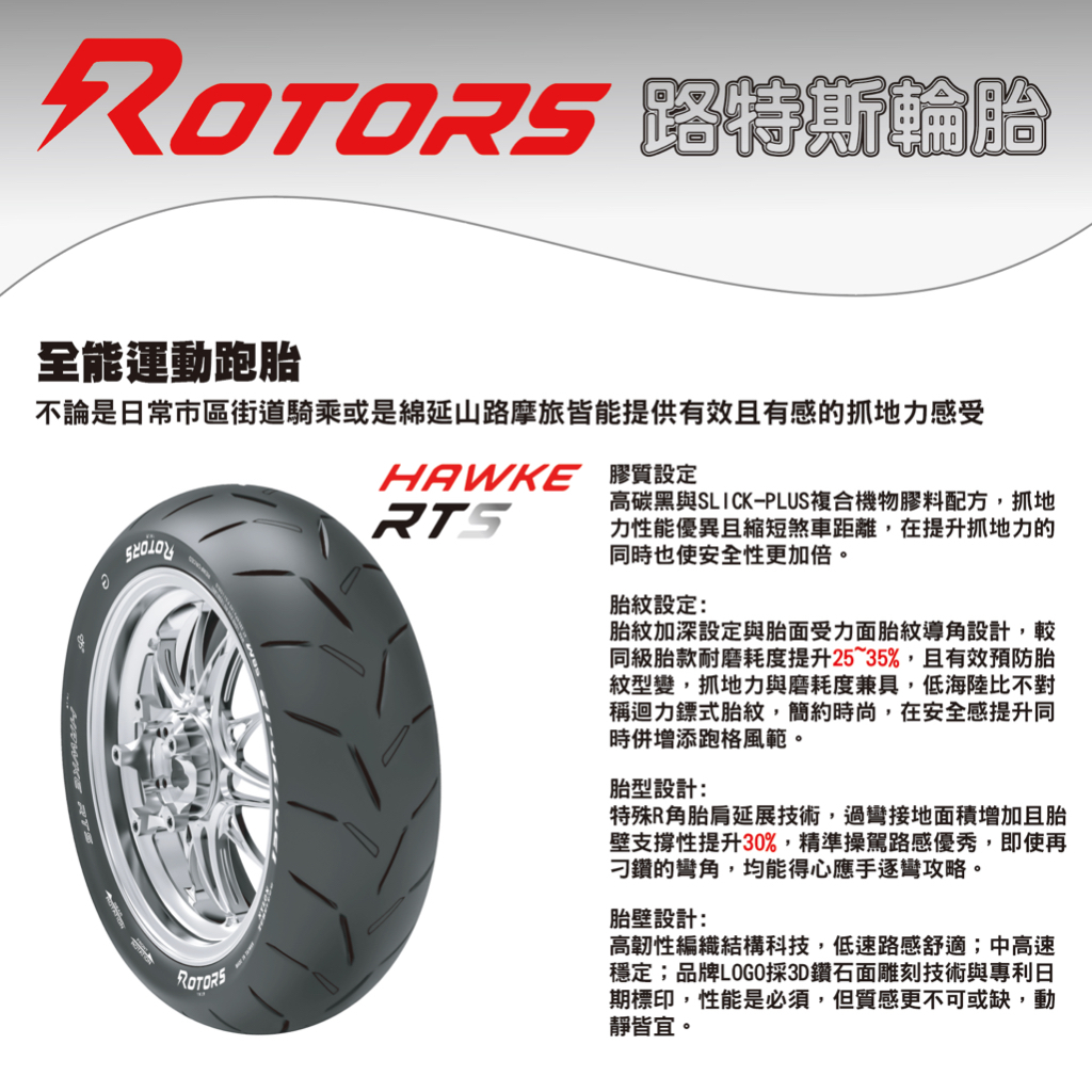 ROTORS 路特斯輪胎 RTS 全能運動跑胎