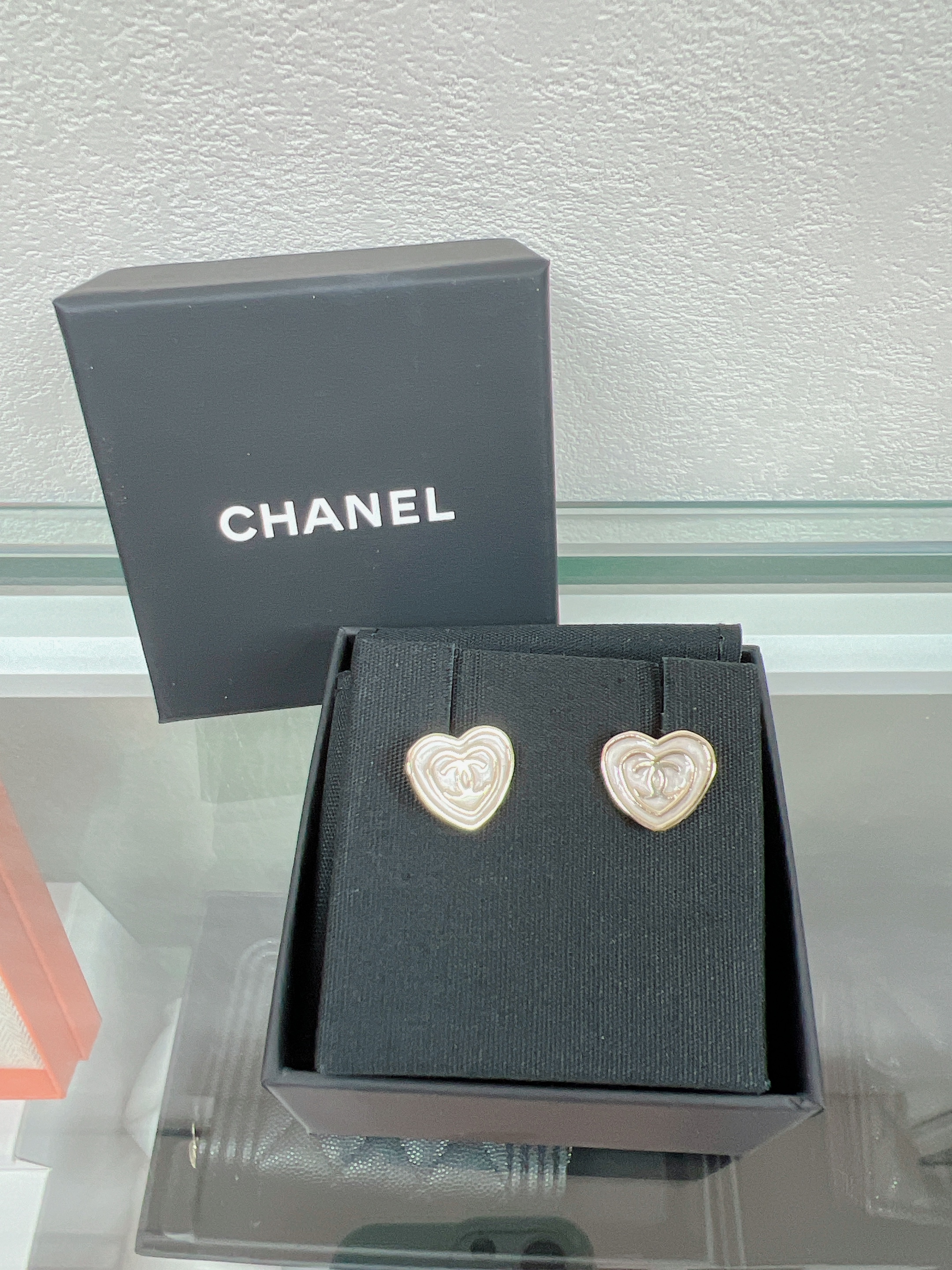 Chanel earrings heart logo 24s