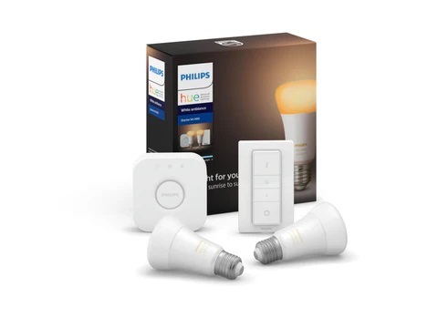 【清貨價！！】Philips Hue 9.5W / E27 智能燈泡入門套裝 ( 白光 )