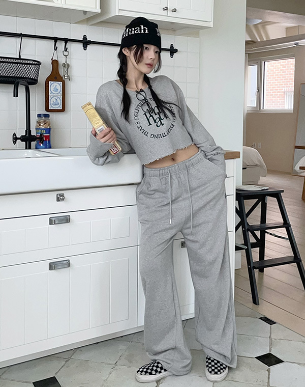 預訂｜MUAHMUAH LOGO STITCH LINE WIDE BANDING PANTS (2 COLOR)