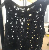 [S] DKNY CROCHET TANK,BLACK, DJ4R0282-BLK (SD974)