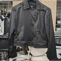 [S] DKNY CONTRAST STITCH JACKET,BLACK, P4ECT080-BLK (SD975)