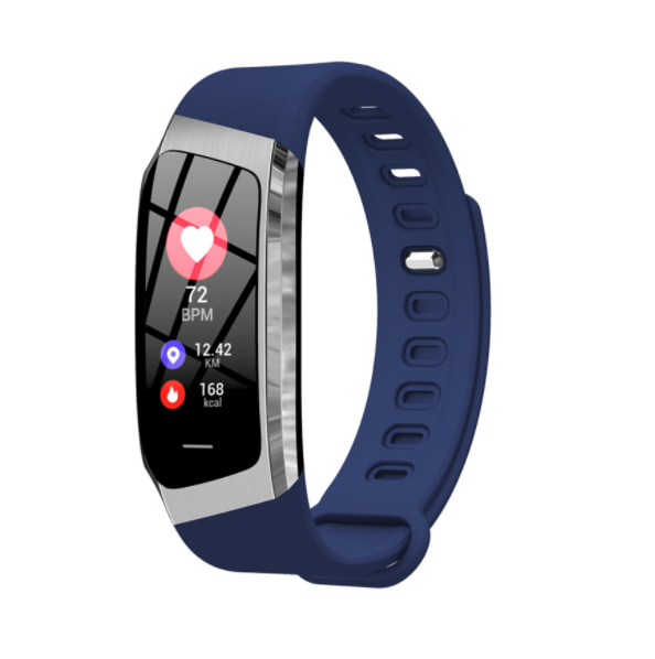 E18 Smart Heart Rate and Blood Pressure Bracelet Color Screen Anti-Loss Call SMS Reminder Facebook Reminder Bracelet (Blue)