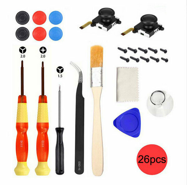 Game Switch 3D Joystick/Switch JOY-CON NS Left and Right Joystick Joystick & + Tool Set (26-in-1)