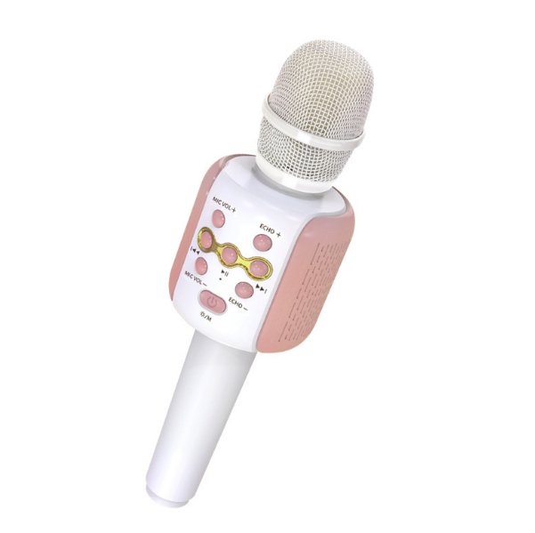 USB interface microphone Bluetooth speaker all-in-one (pink)