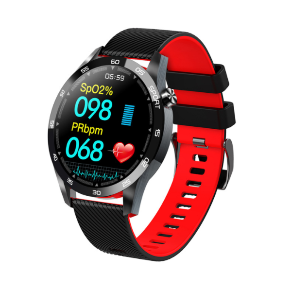 F22L Smart Bracelet Body Temperature Breathing Training Function Oximeter Sports Bracelet Heart Rate and Blood Pressure Monitoring Pedometer (Red)