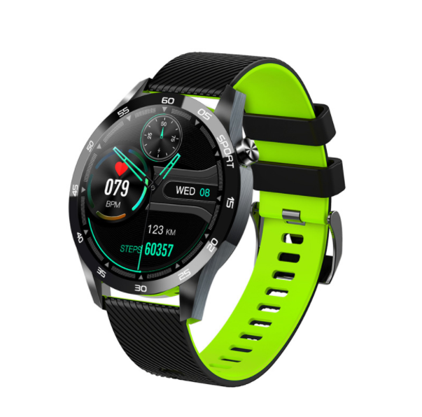 F22L Smart Bracelet Body Temperature, Breathing Training Function, Oximeter, Exercise Bracelet, Heart Rate, Blood Pressure Monitor, Pedometer (Green)