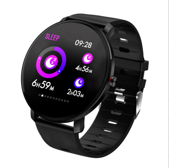 K9 Heart Rate Blood Pressure Bracelet Metal Appearance Touch Color Screen Call Reminder Smart Sports Bracelet (Black)