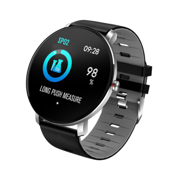 K9 Heart Rate Blood Pressure Bracelet Metal Appearance Touch Color Screen Call Reminder Smart Sports Bracelet (Silver Gray)