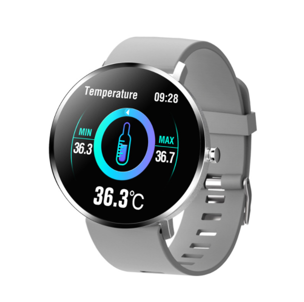 F25T Sports BraceletBody Temperature, Heart Rate, Blood Pressure Monitor, Step Bracelet, Music Control, Wrist Lift, Bright Screen, Smart Bracelet (Silver Gray)