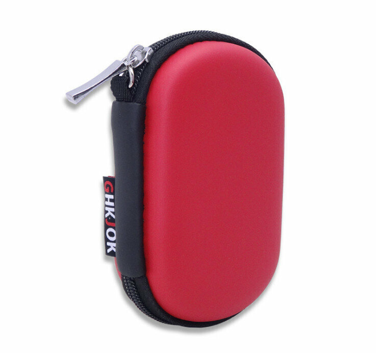 EVA Oval Headphone Cable Storage Bag (Red)
