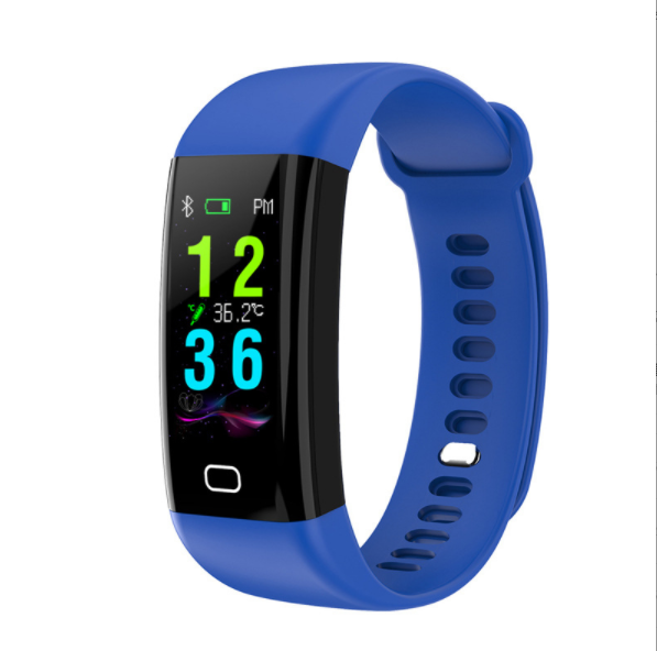 F77 color screen smart bracelet all-day exercise heart rate blood oxygen cycling sports smart bluetooth bracelet (blue)