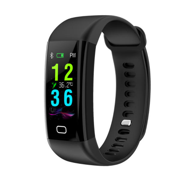 F77 color screen smart bracelet all-day exercise heart rate blood oxygen cycling sports smart bluetooth bracelet (black)