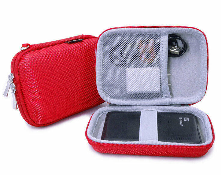 EVA Three-color Mobile Hard Drive Bag Portable Headset Data Cable Organizer (GH1329 Red)