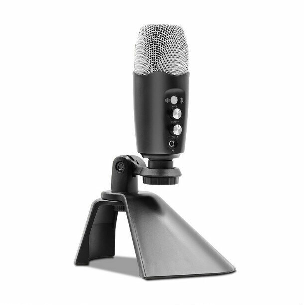 Microphone - Wired Conference Office Video Call Microphone with Stand (Black)