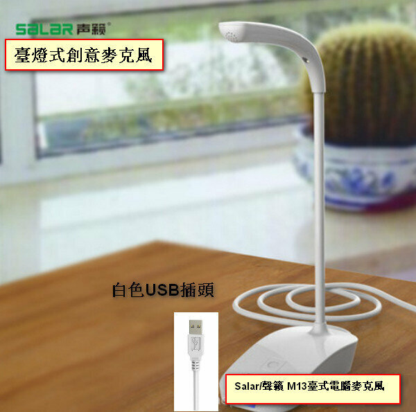 Wired Desk Lamp Creative Microphone M13 - White USB Plug