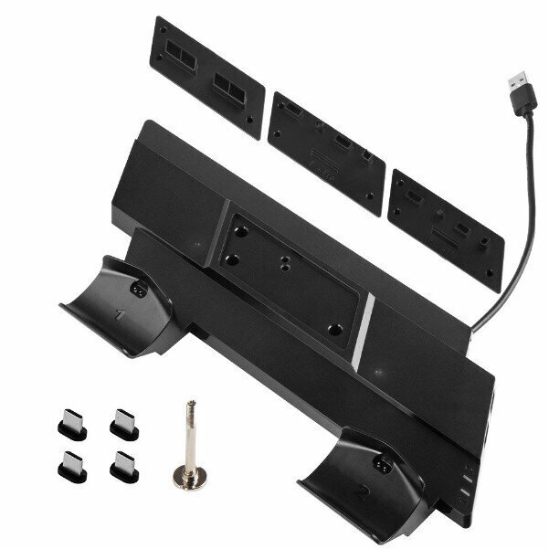 Compatible with PS4 2-in-1 Multi-Charge Cooling Stand Compatible PS4 Controller Multi-function Stand (Black)