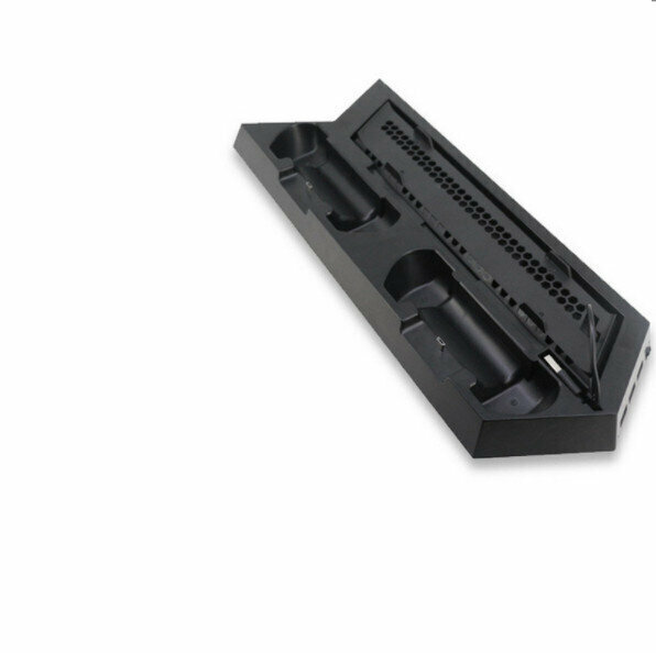 Compatible with PS4 Slim / Compatible with PS4 Console Universal Multi-function Cooling Bracket Compatible with PS4 Controller Dual Charging Base (Black