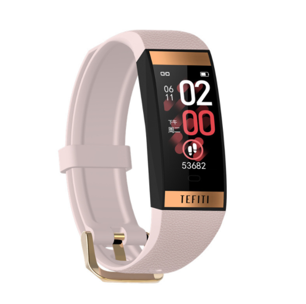 E78 Smart Band 0.96 Color Screen Waterproof Multi-sport Bracelet Heart Rate Blood Pressure Detection Women bracelet (Beige Pink)