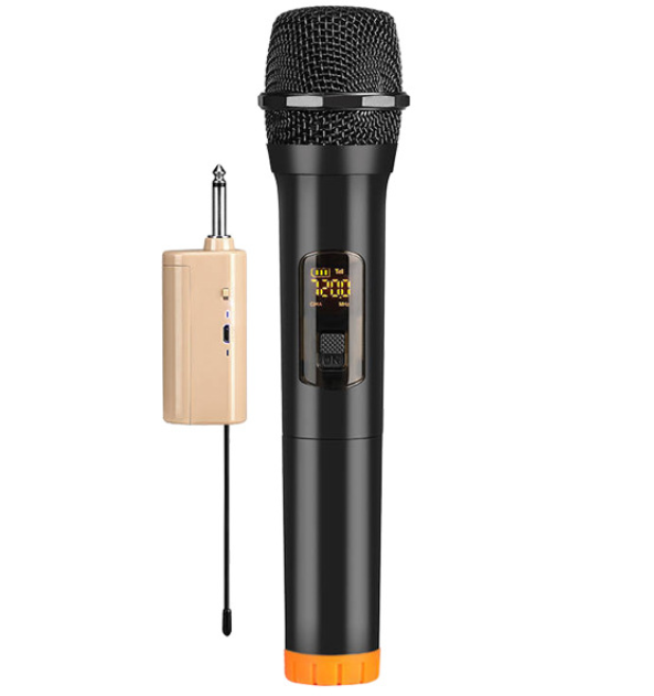 Wireless handheld battery microphone u-segment home KTV dynamic microphone black conference home karaoke microphone (V-11 black single microphone)