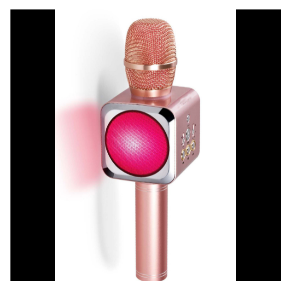 Mobile phone bluetooth microphone wireless condenser microphone audio all-in-one machine (pink)