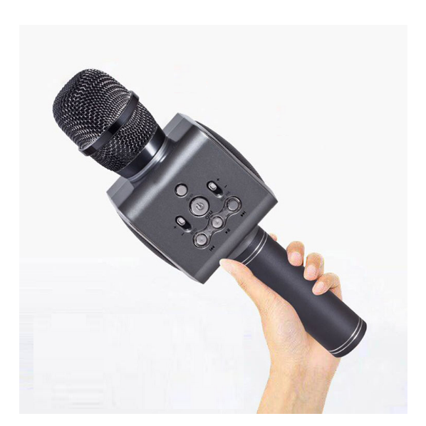 Mobile phone bluetooth microphone wireless condenser microphone audio all-in-one machine (silver gray)