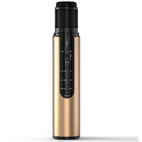 Wireless karaoke Bluetooth microphone audio integrated microphone (gold)