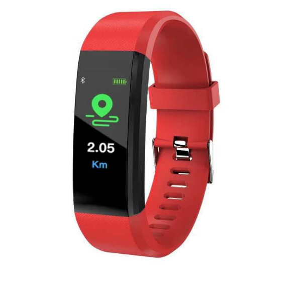 Bluetooth Waterproof Sports Heart Rate Blood Oxygen Adult Blood Pressure Electronic Smart Hand Monitoring Bracelet (Red)