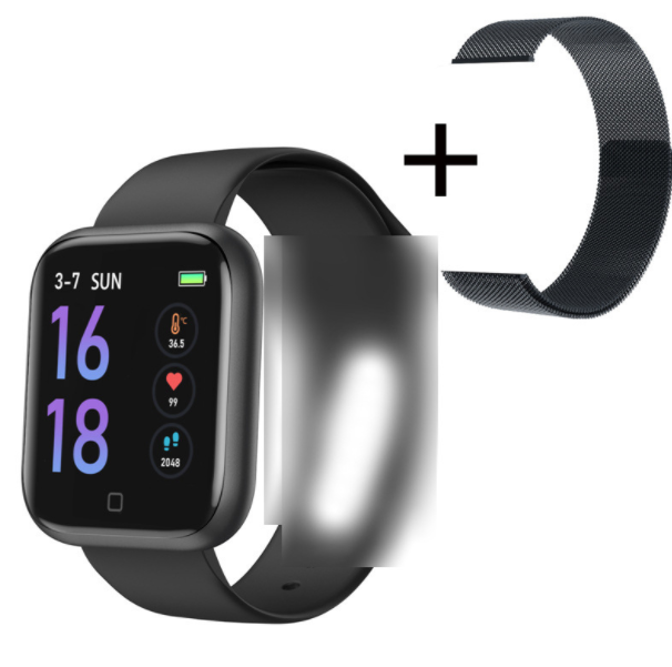 T80S Smart Band Temperature MeasurementBody Temperature, Heart Rate Monitoring, Sports Reminder, Fashion Bracelet (Black)