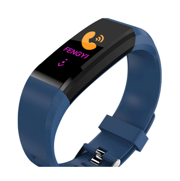 Bluetooth Waterproof Exercise Heart Rate Blood Oxygen Adult Blood Pressure Electronic Smart Hand Monitoring Bracelet (Blue)