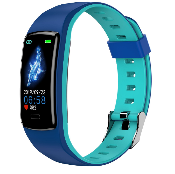 Heart rate large screen display multi-sport mode waterproof smart bracelet ([blue + sky blue] color)