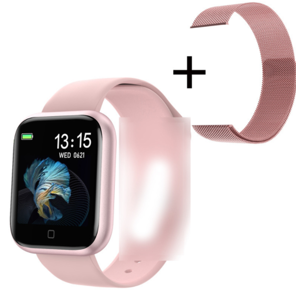 T80S Smart Band Temperature MeasurementBody Temperature, Heart Rate Monitoring, Sports Reminder, Fashion Bracelet (Pink)