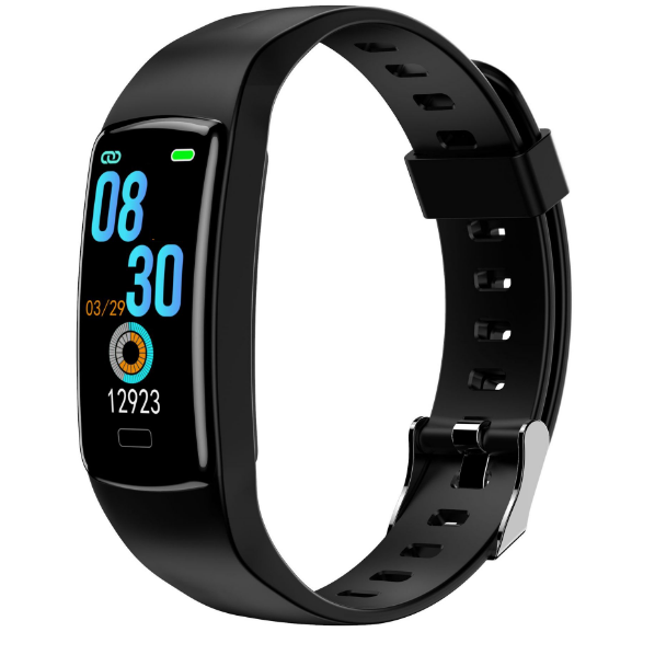 Heart rate large screen display multi-sport mode waterproof smart bracelet (black)