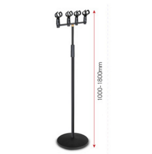 Thickened and Thickened Metal Disc Microphone Bracket - Black One-in-Four Microphone Bracket (822B Weighted + A18)