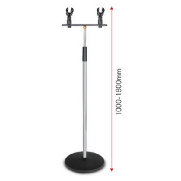 Thickened and Thickened Metal Disc Microphone Bracket - Electroplating Silver One Drag Two Microphone Bracket (822 Weight + A16)