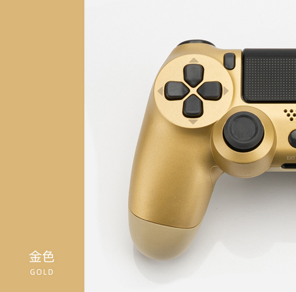 P4 wireless gaming handset with light bar, headphone jack + dual motor, double vibration - gold