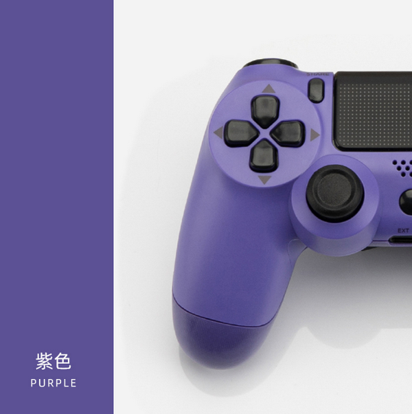 P4 wireless gaming handset with light bar, headphone jack + dual motor and double vibration - purple