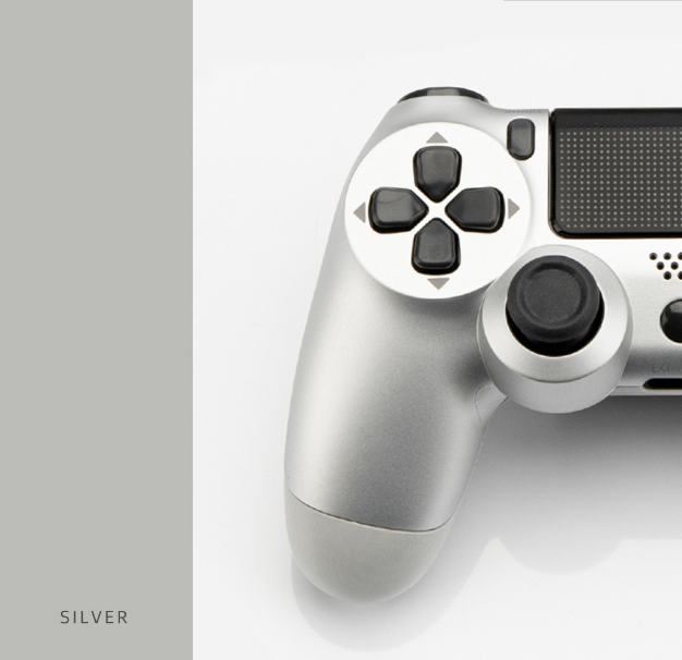 P4 wireless gaming handset with light bar, headphone jack + dual motor and double vibration - silver