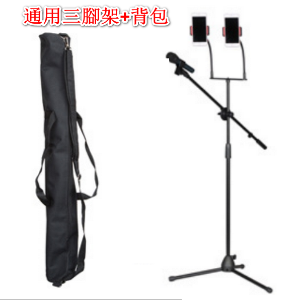 Multi-camera floor-standing universal tripod / LKT-803B (including 1 microphone clip + 2 mobile phone clips) + universal backpack