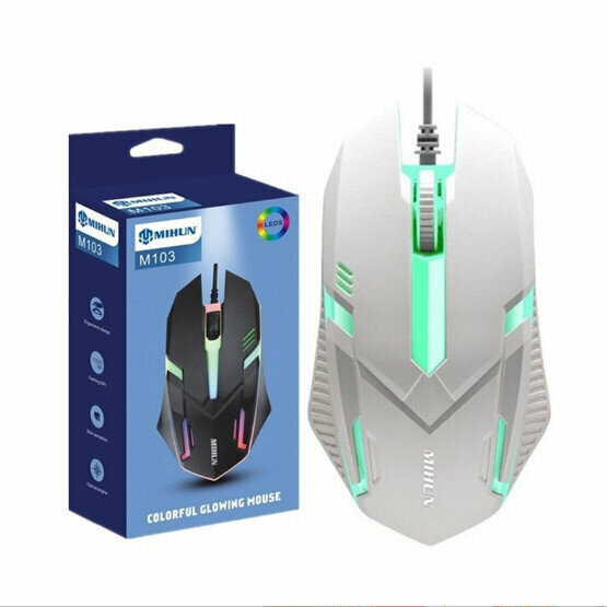 Laptop Wired USB Mouse (M103 Wired USB Mouse (White)