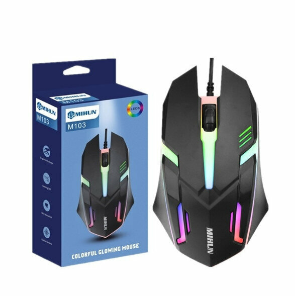 Notebook Desktop Computer Wired USB Mouse (M103 Wired USB Mouse(Black)