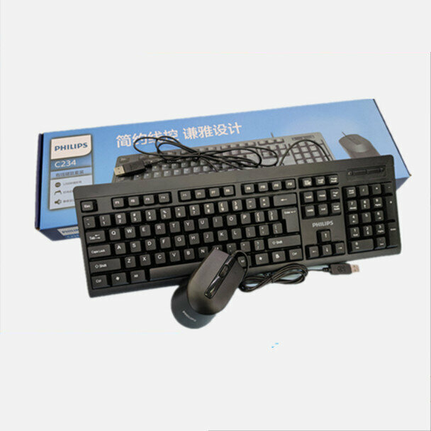 Philips Keyboard & Mouse C234usb Wired Keyboard & Mouse Combo (SPT6234 Keyboard & Mouse Combo)