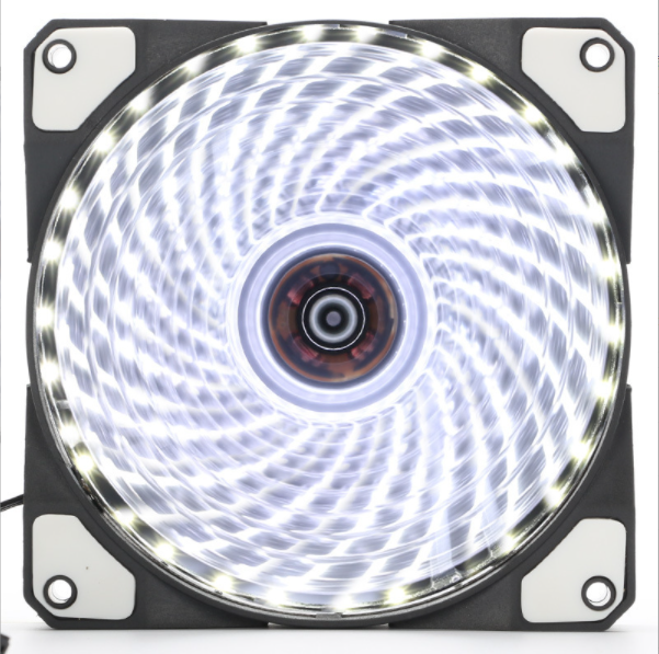 新款33燈機箱風扇 12cm發光led風扇靜音大風量散熱電腦主機箱風扇工廠（33燈白色高亮風扇）