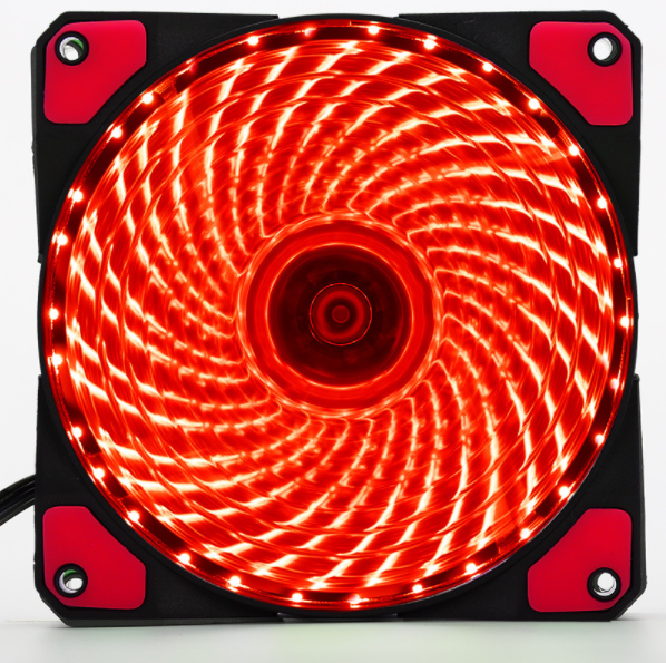 新款33燈機箱風扇 12cm發光led風扇靜音大風量散熱電腦主機箱風扇工廠（33燈紅色高亮風扇）