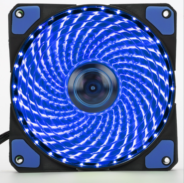 新款33燈機箱風扇 12cm發光led風扇靜音大風量散熱電腦主機箱風扇工廠（33燈藍色高亮風扇）